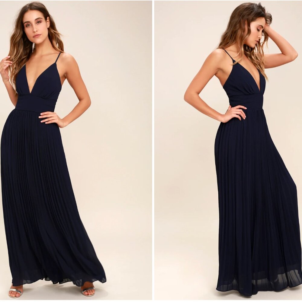 Lulus Depths of My Love Navy Blue Formal Maxi Dress